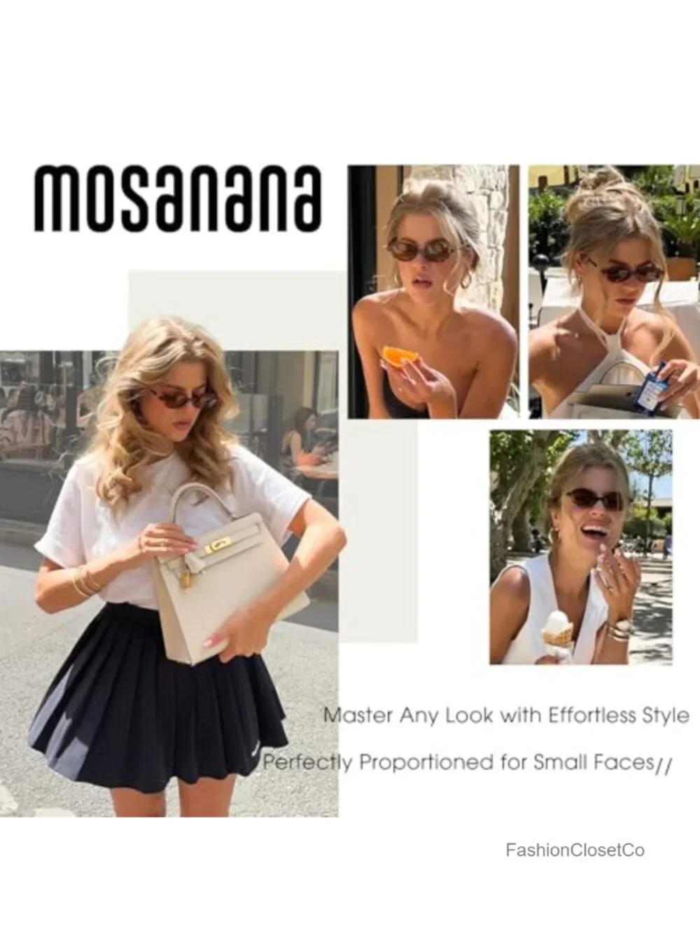 Small Oval Retro Sunglasses for Women UV400 Protection Plastic Frame